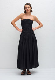 Strapless Drop Waist Dress - Black - Matteau